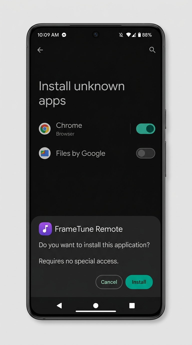 Android phone sideloading unknown apps screen