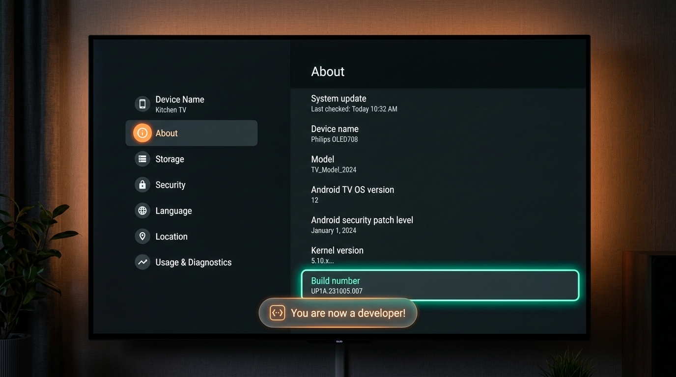 Unlocking Developer Options by clicking build 7 times