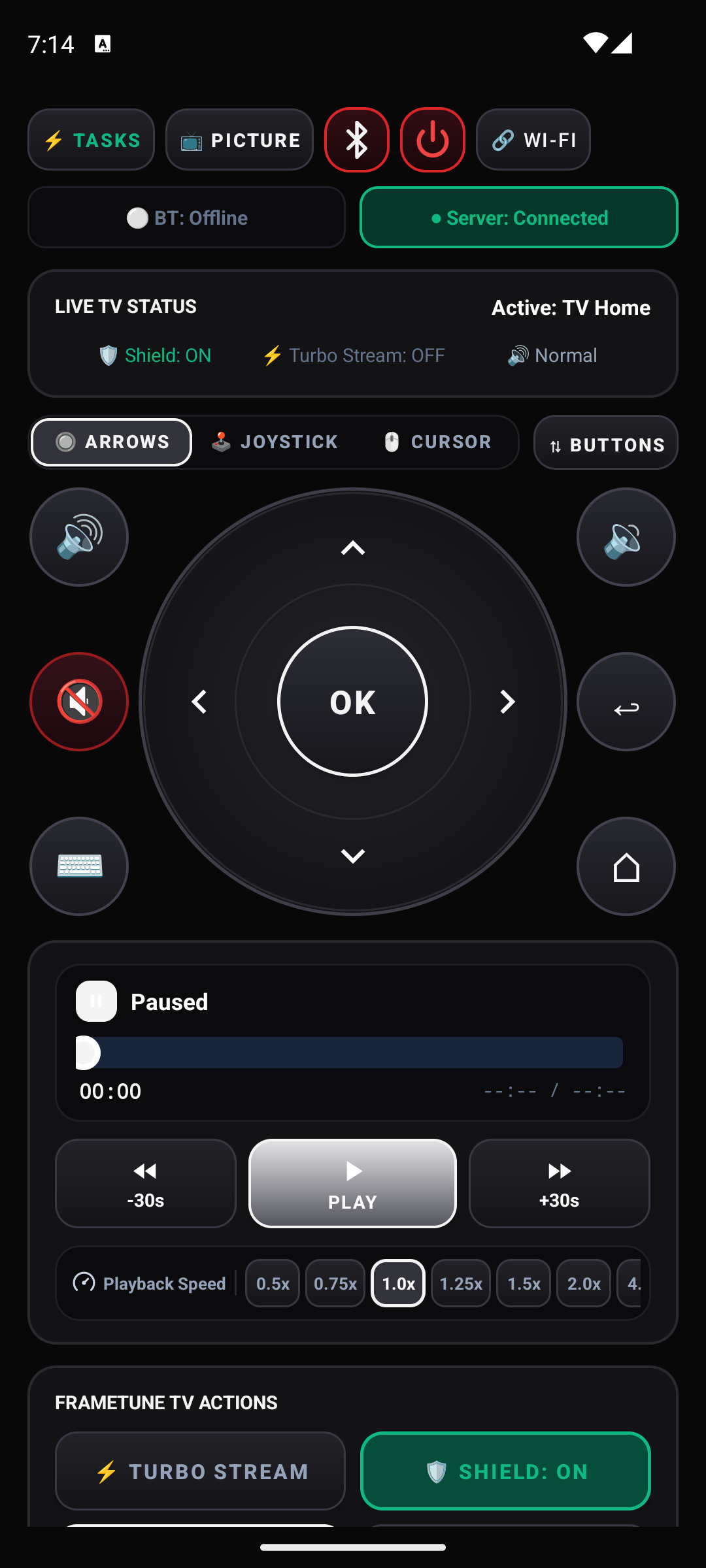 FrameTune Remote Android Mobile Companion UI
